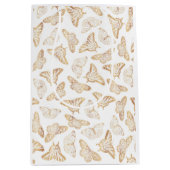 Eleganter Gold Glitzer Butterfly Mittlere Geschenktüte (Vorderseite)