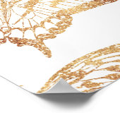 Eleganter Gold Glitzer Butterfly Poster (Ecke)