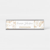 Eleganter Gold Glitzer Butterfly Schreibtischnamensplakette (Vorderseite )