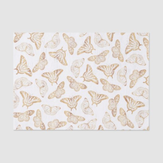 Eleganter Gold Glitzer Butterfly Seidenpapier (Vorderseite)