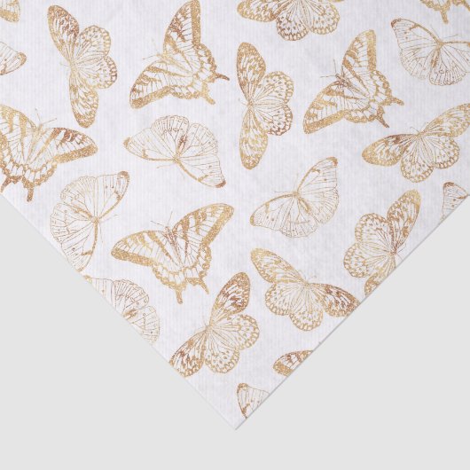 Eleganter Gold Glitzer Butterfly Seidenpapier (Ausschnitt)