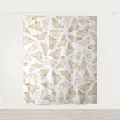 Eleganter Gold Glitzer Butterfly Wandteppich (Vorderseite)