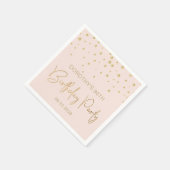 Eleganter Gold Glitzer Confetti 90. Geburtstagsblu Serviette (Ecke)