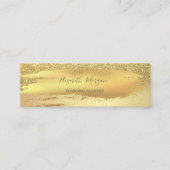 Eleganter Gold Glitzer Confetti, Brush Stroke Mini Visitenkarte (Vorderseite)