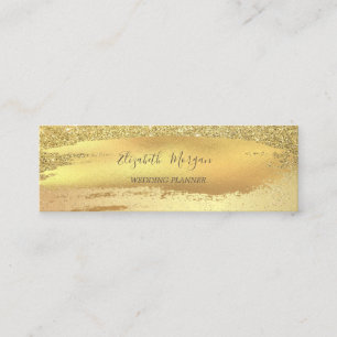 Eleganter Gold Glitzer Confetti, Brush Stroke Mini Visitenkarte