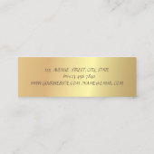 Eleganter Gold Glitzer Confetti, Brush Stroke Mini Visitenkarte (Rückseite)