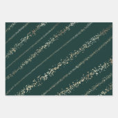 Eleganter Gold Glitzer Confetti Snow Stripe Geschenkpapier Set (Vorderseite)