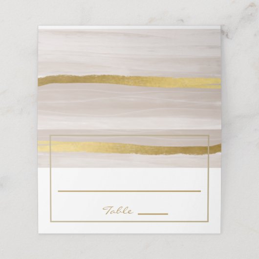 Eleganter Gold Glitzer Cream Classic Platzkarte (Außenseite Aufgefaltet)