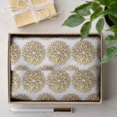 Eleganter Gold Glitzer Dahlia Blume auf Weiß Seidenpapier (Geschenk)