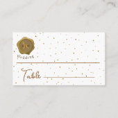 Eleganter Gold Glitzer Deer on Imitats Gold Wachs Platzkarte (Vorderseite)