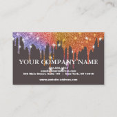 Eleganter Gold Glitzer, der die Black Credit Card Visitenkarte (Rückseite)