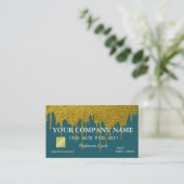 Eleganter Gold Glitzer, der die Black Credit Card Visitenkarte (Stehend Vorderseite)
