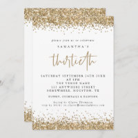 Eleganter Gold Glitzer Dreißigstes Party