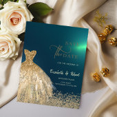 Eleganter Gold Glitzer Dress Green Save the Date
