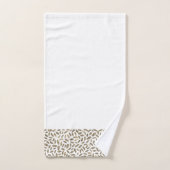 Eleganter Gold Glitzer Feathers auf White Monogram Badhandtuch Set (Handtuch)