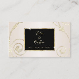 Eleganter Gold Glitzer Filigree Black Gold Salon Visitenkarte