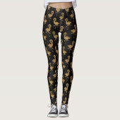 Eleganter Gold Glitzer Flamingo Exotic Pattern Gla Leggings (Vorderseite)