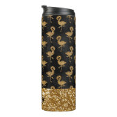 Eleganter Gold Glitzer Flamingo Glam Sparkle Thermosbecher (Nach rechts gedreht)