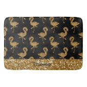 Eleganter Gold Glitzer Flamingo Muster Sparkle Gla Badematte (Vorderseite)