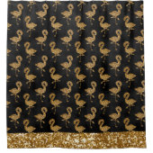 Eleganter Gold Glitzer Flamingo Muster Sparkle Gla Duschvorhang (Vorderseite)