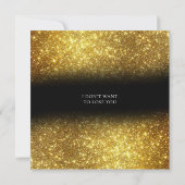 Eleganter Gold Glitzer Floral Entschuldigung Karte (Rückseite)