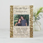 Eleganter Gold Glitzer gedruckte Hochzeit Einladung (Stehend Vorderseite)