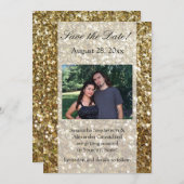 Eleganter Gold Glitzer gedruckte Hochzeit Einladung (Vorne/Hinten)