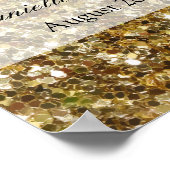 Eleganter Gold Glitzer gedruckte Hochzeit Poster (Ecke)