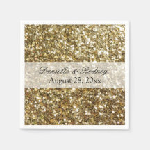 Eleganter Gold Glitzer gedruckte Hochzeit