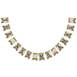 Eleganter Gold Glitzer gedruckte Hochzeit Wimpelkette