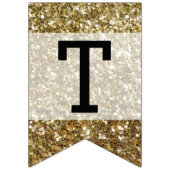 Eleganter Gold Glitzer gedruckte Hochzeit Wimpelkette (Erste Fahne)