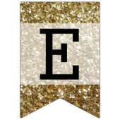 Eleganter Gold Glitzer gedruckte Hochzeit Wimpelkette (Dritte Fahne)