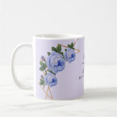 Eleganter Gold Glitzer Geometric Blue Floral Wed Kaffeetasse (Links)