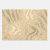 Eleganter Gold Glitzer Geschenkpapier Set (Vorderseite 3)