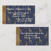 Eleganter Gold Glitzer Giraffe Stilvoll Visitenkarte (Vorne/Hinten)
