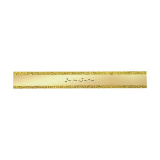 Eleganter Gold Glitzer Handgeschriebenes Script Te Einladungsbanderole (Flach)
