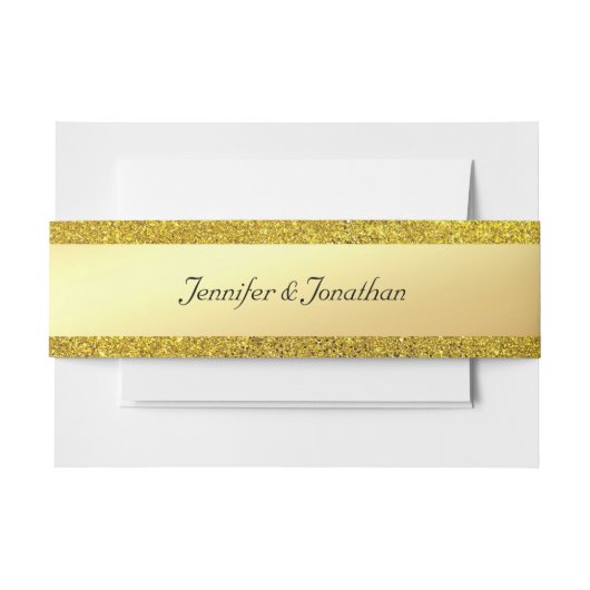 Eleganter Gold Glitzer Handgeschriebenes Script Te Einladungsbanderole (Vorderseite Beispiel)