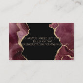 Eleganter Gold Glitzer Headphone DJ Burgundy Agate Visitenkarte (Rückseite)