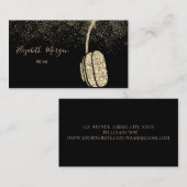 Eleganter Gold Glitzer Headphone DJ, Confetti Visitenkarte (Vorne/Hinten)