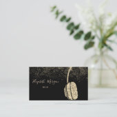 Eleganter Gold Glitzer Headphone DJ, Confetti Visitenkarte (Stehend Vorderseite)