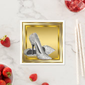 Eleganter Gold Glitzer High Heel Serviette (Beispiel)
