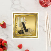 Eleganter Gold Glitzer High Heel Serviette (Beispiel)