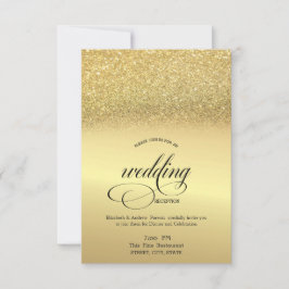Eleganter Gold Glitzer Hochzeit Probe Dinner Einladung