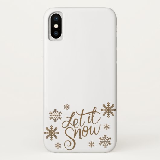 Eleganter Gold-Glitzer lässt es Schneeflocken schn Case-Mate iPhone Hülle (Rückseite)