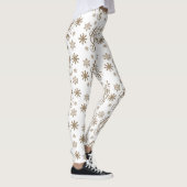 Eleganter Gold-Glitzer lässt es Schneeflocken schn Leggings (Rechts)