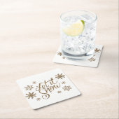 Eleganter Gold-Glitzer lässt Schneeflocken schnee Rechteckiger Pappuntersetzer (Vor Ort)