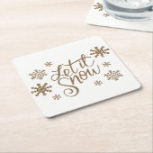 Eleganter Gold-Glitzer lässt Schneeflocken schnee Rechteckiger Pappuntersetzer (angewinkelt)