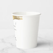 Eleganter Gold Glitzer Line Minimale Hochzeit Will Pappbecher (Links)