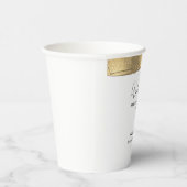 Eleganter Gold Glitzer Line Minimale Hochzeit Will Pappbecher (Rechts)