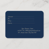 Eleganter Gold Glitzer Lotus,Confetti,Navy Blue Rabattkarte (Rückseite)